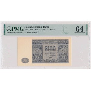 5 złotych 1946 - PMG 64