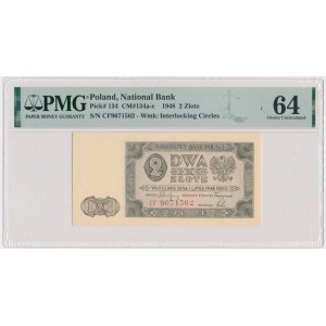 2 złote 1948 - CF - PMG 64