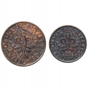 Set, 1 and 2 pennies 1936 (2 pieces).