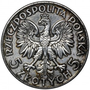 Głowa Kobiety, 5 złotych Warszawa 1933