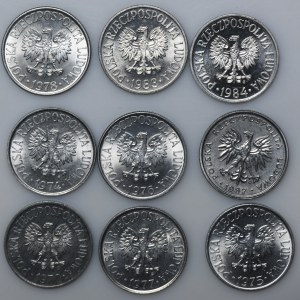 Zestaw, 50 groszy 1970-1984 (9 szt.) - mennicze