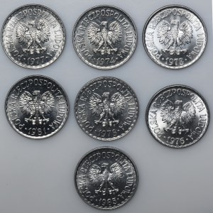 Zestaw, 1 złoty 1974-1985 (7 szt.) - mennicze stany