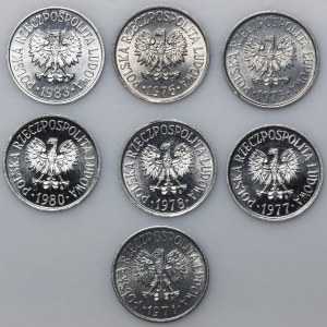 Zestaw, 20 groszy 1971-1983 (7 szt.) - mennicze sztuki