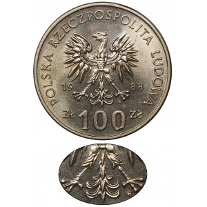 100 złotych 1988 Jadwiga - bez znaku, cienki ogon i łapy