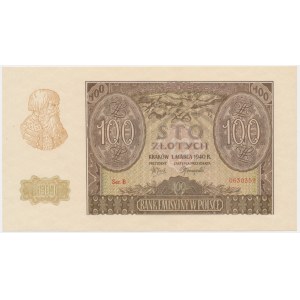 100 złotych 1940 - Fałszerstwo ZWZ - B -