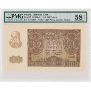 100 złotych 1940 - A - PMG 58 EPQ