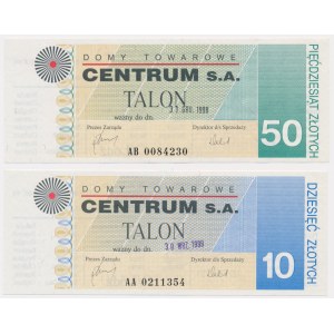 Zestaw, Domy Towarowe Centrum S.A, 10-50 złotych 1989-99 (2 szt.)