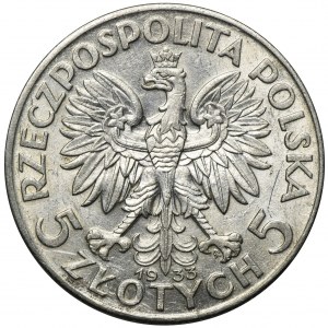 Głowa Kobiety, 5 złotych Warszawa 1933