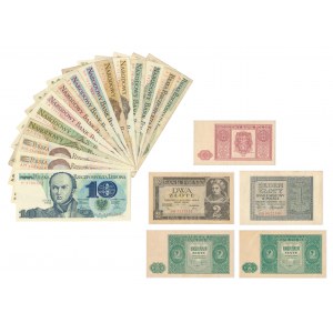 Zestaw, mix banknotów polskich 1936-1988 (20 szt.)
