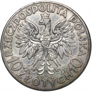 Głowa Kobiety, 10 złotych Londyn 1932