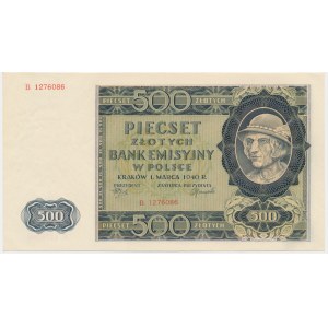 500 złotych 1940 - B -