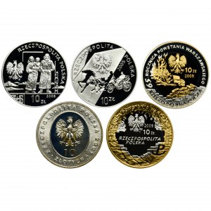 Set, 10 gold 2005-2009 (5 pcs.)