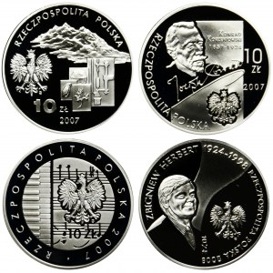 Zestaw, 10 złotych 2007-2008 (4 szt.)