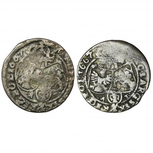 Set, John II Casimir, 6 Groschen 1667 (2 pcs.)