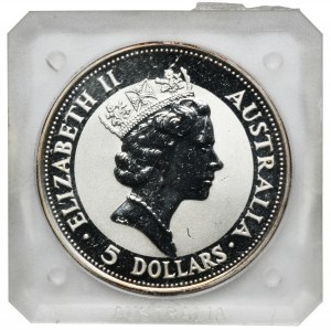 Australia, Elżbieta II, 5 Dolarów 1991 - Kukabura