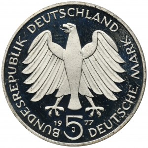 Germany, FRG, 5 Mark Hamburg 1977 J - Carl Friedrich Gauss