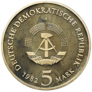 Deutschland, DDR, 5 Mark 1982 A - 150. Todestag von Johann Wolfgang von Goethe