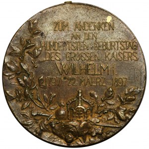 Niemcy, Prusy, Wilhelm II, Medal na Stulecie Urodzin Cesarza Wilhelma I 1897