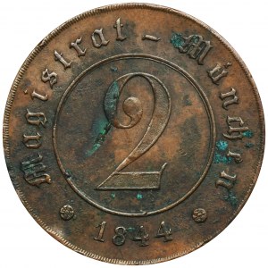 Niemcy, Bawaria, Notgeld Monachium 2 Marki 1844