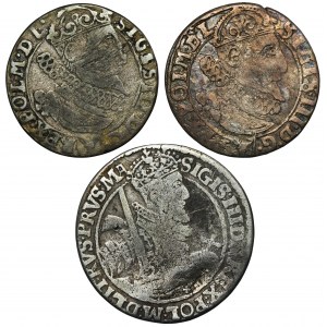 Set, Sigismund III Vasa, 6 Groschen and 1/4 Thaler (3 pcs.)