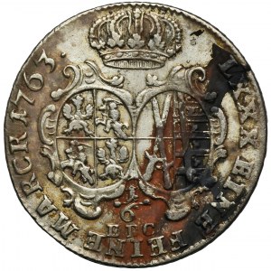 Augustus III of Poland, 1/6 Thaler Leipzig 1763 EDC - RARE