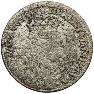 Augustus III of Poland, 6 Groschen Leipzig 1754 EC - RARE, error IV in denomination