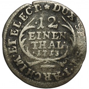 Augustus II the Strong, 1/12 Thaler Leipzig 1713 EPH