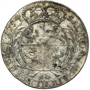 Augustus III of Poland, 1/4 Thaler Leipzig 1754 EC - RARE