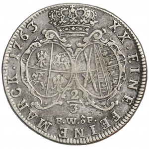 August III Sas, 2/3 Taler (Gulden) Dresden 1763 FWôF