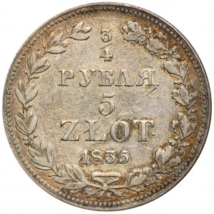 3/4 Rubel = 5 Zloty Warschau 1835 MW