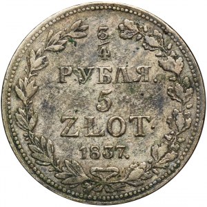 3/4 Rubel = 5 Zloty Warschau 1837 MW