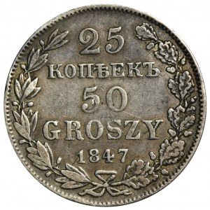 25 Kopeken = 50 Grosze Warschau 1847 MW - RARE