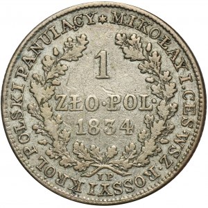 Kingdom of Poland, 1 zloty Warsaw 1834 IP