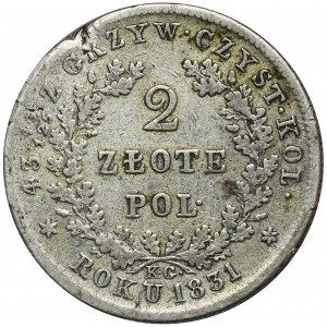 November Uprising, 2 zlote Warsaw 1831 KG