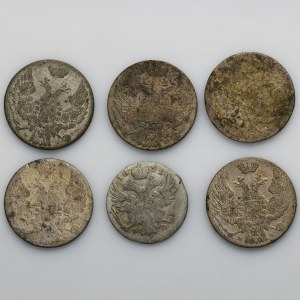 Set, Kingdom of Poland, 5 and 10 groschen (6 pcs.)