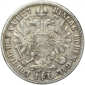 Austria, Franz Joseph I, 1 Florin Wien 1877 A