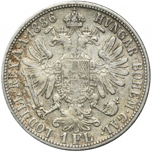 Austria, Franz Joseph I, 1 Florin Wien 1886