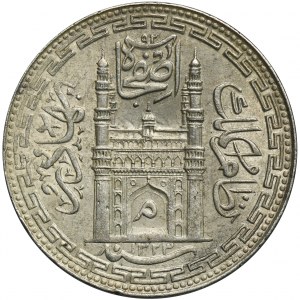 Indie, Hyderabad State, Mahboob Ali Khan, 1 Rupee 1902-1911