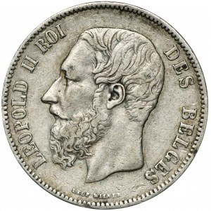Belgia, Leopold II, 5 Franków Bruksela 1869