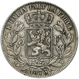 Belgia, Leopold II, 5 Franków Bruksela 1873