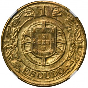 Portugalia, Republika Portugalska, 1 Escudo 1924 - NGC AU DETAILS