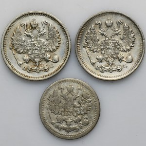 Set, Russia, Nicholas II, 5 and 10 Kopeck (3 pcs.)