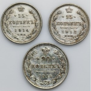 Set, Russia, Nicholas, 15 and 20 Kopeck (2 pcs.)