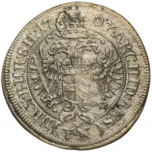 Silesia, Habsburg rule, Joseph I, 3 Kreuzer Breslau 1707 FN