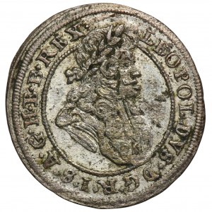 Silesia, Habsburg rule, Leopold I, 1 Kreuzer Brieg 1697 CB