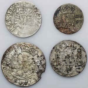 Zestaw, Brandenburgia, Śląsk i Prusy, Półtorak, Szóstak, 1 Grosz i 1/24 Talara (4 szt.)