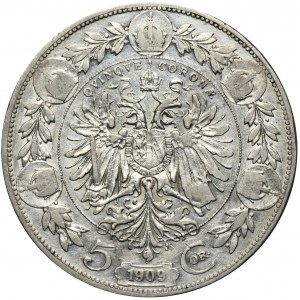 Austria, Franz Joseph I, 5 Corona Wien 1909 - Marshall type