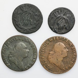 Set, South Prussia, Friedrich Wilhelm II, Schilling, 1/2 Groschen and Groschen (4 pcs.)