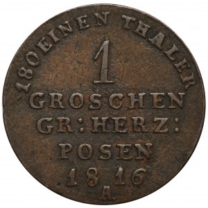 Wielkie Księstwo Poznańskie, Fryderyk Wilhelm III, 1 Grosz Berlin 1816 A