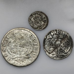 Set, Augustus II the Strong and Augustus III of Poland, Heller, 1/48 Thaler and 1/12 Thaler (3 pcs.)